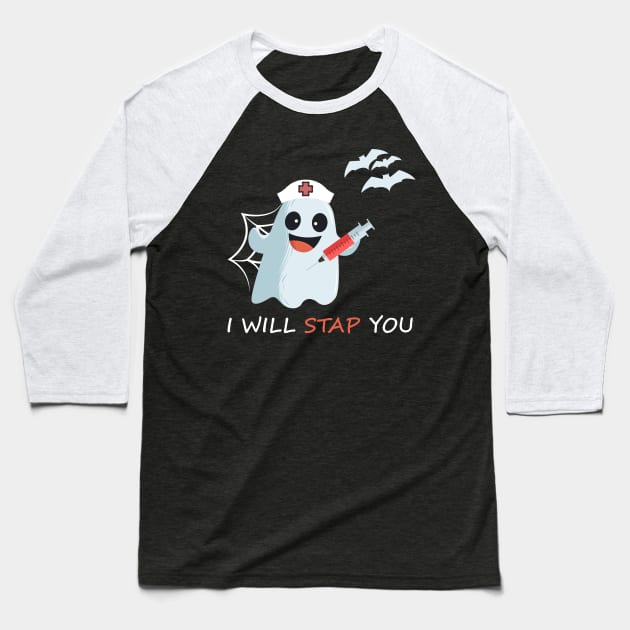 Nurse ghost I will stab you t-shirt funny Halloween Gift Baseball T-Shirt by Trendy_Designs